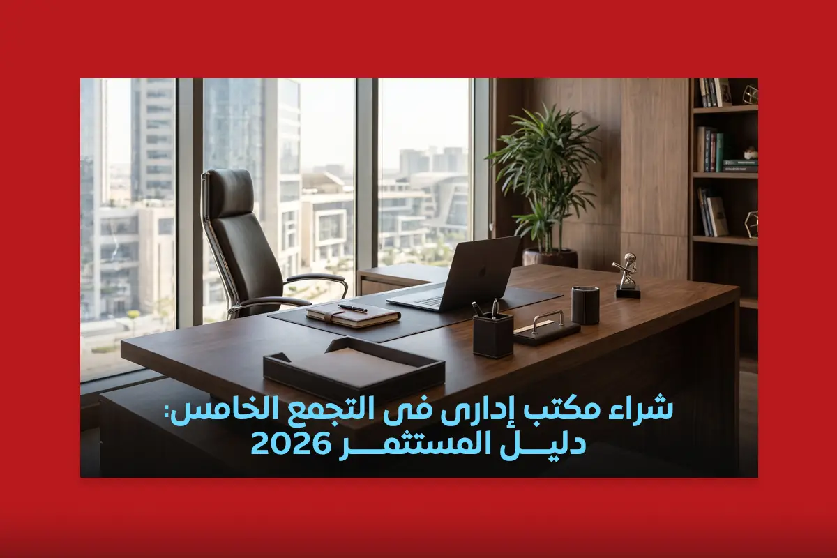 مكتب إداري في التجمع الخامس القاهرة الجديدة. 2) جدول أسعار وعائد المكاتب الإدارية في التجمع الخامس 2026. 3) خطوات شراء مكتب إداري قبل الحجز